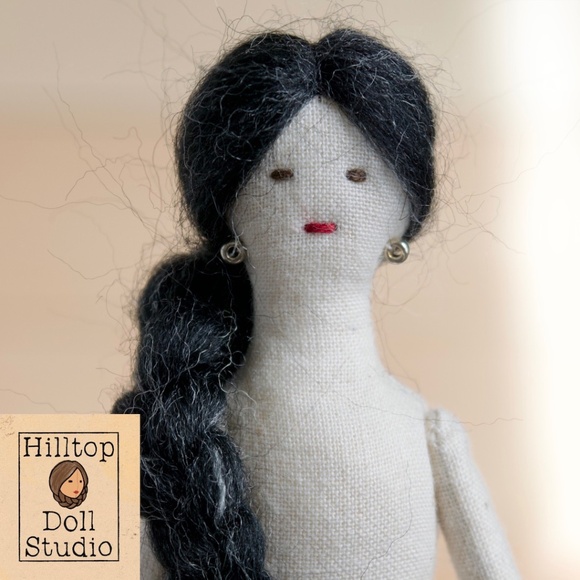 Mini Fabric Doll "Willow" Handcrafted Textile Cloth Heirloom Primitive Doll - Picture 7 of 10